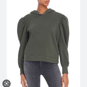 Nation Ltd - Davina Puff sleeve hoodie - Dark Olive - Medium